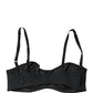 Black Semi-Pad Underwire Balconette Bra Underwear