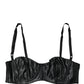 Black Semi-Pad Underwire Balconette Bra Underwear