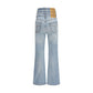 Blue Cotton Flared Jeans