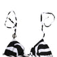 Black White Zebra Bikini Top Bottom Swimwear