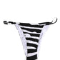 Black White Zebra Bikini Top Bottom Swimwear