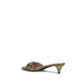 Beige Fabric Stiletto Heel Sandals