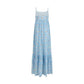 Blue Viscose Long Dress