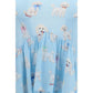 Blue Viscose Long Dress