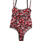 Multicolor CherryPrint Lace Bodysuit Underwear