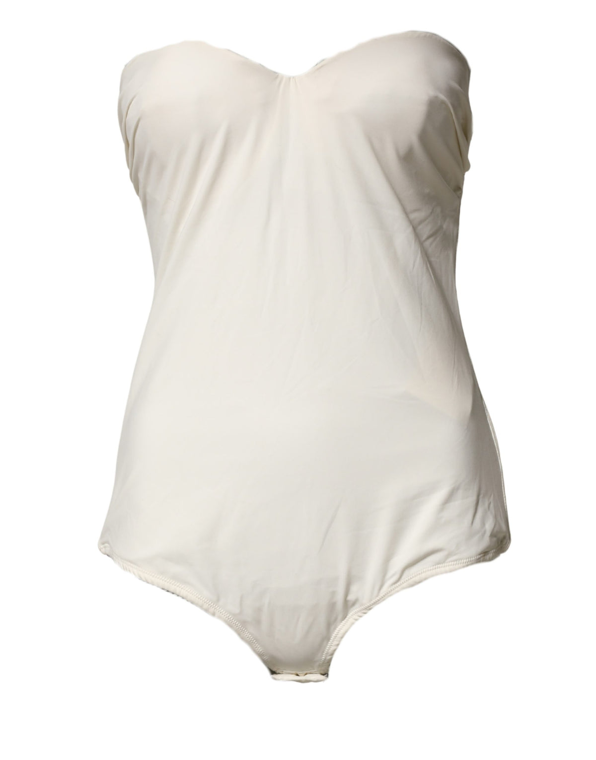 Off White Strapless One Piece Swimsuit Swimwear