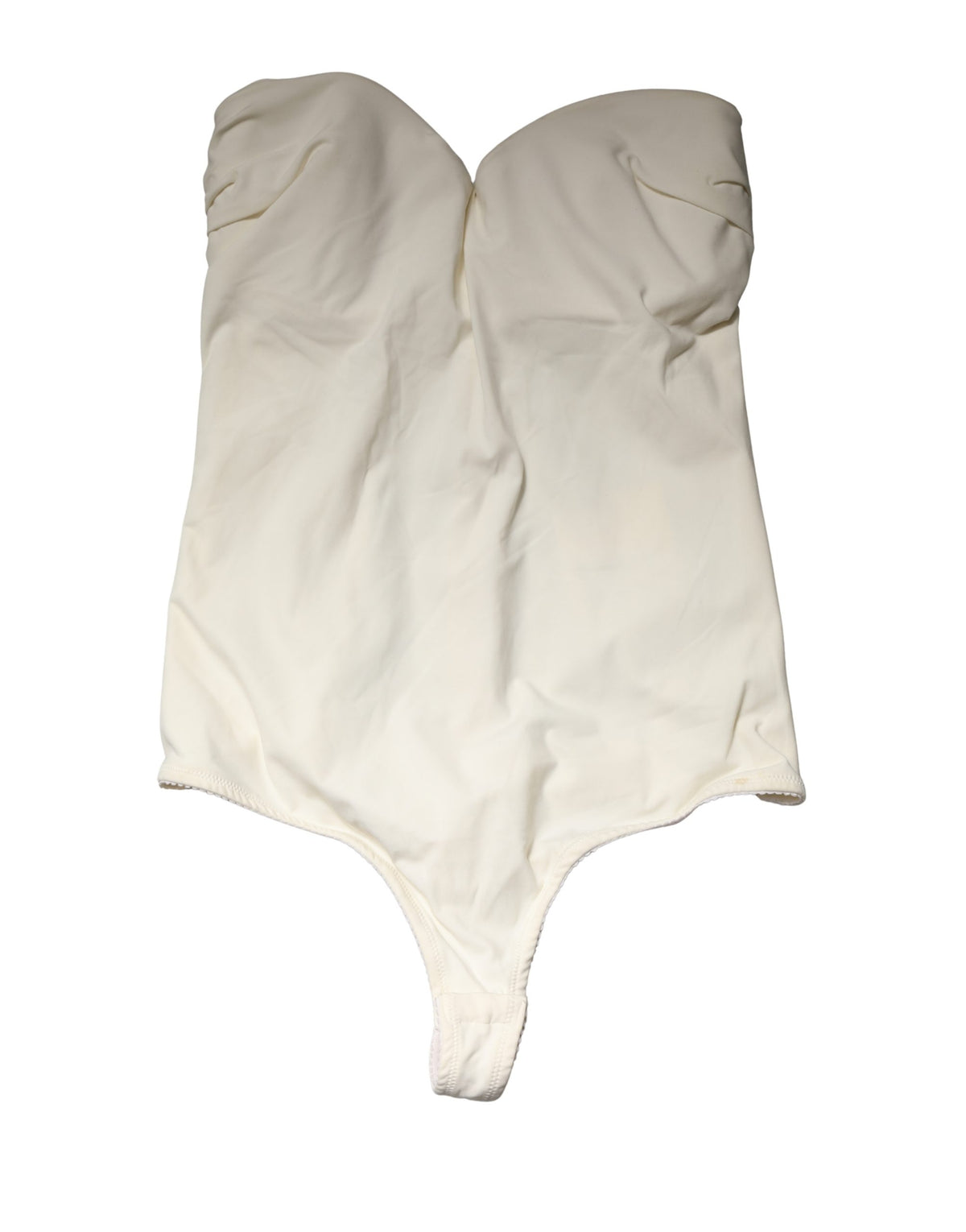 Off White Strapless One Piece Swimsuit Swimwear