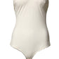 Off White Strapless One Piece Swimsuit Swimwear