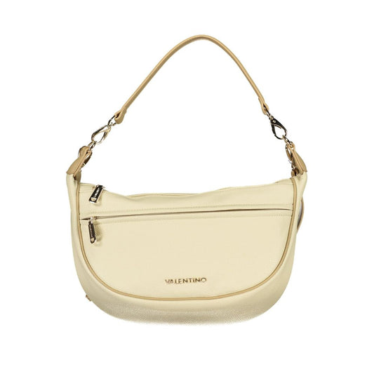Beige Polyurethane Women's Bag With Adjustable Shoulder Strap