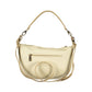 Beige Polyurethane Women's Bag With Adjustable Shoulder Strap