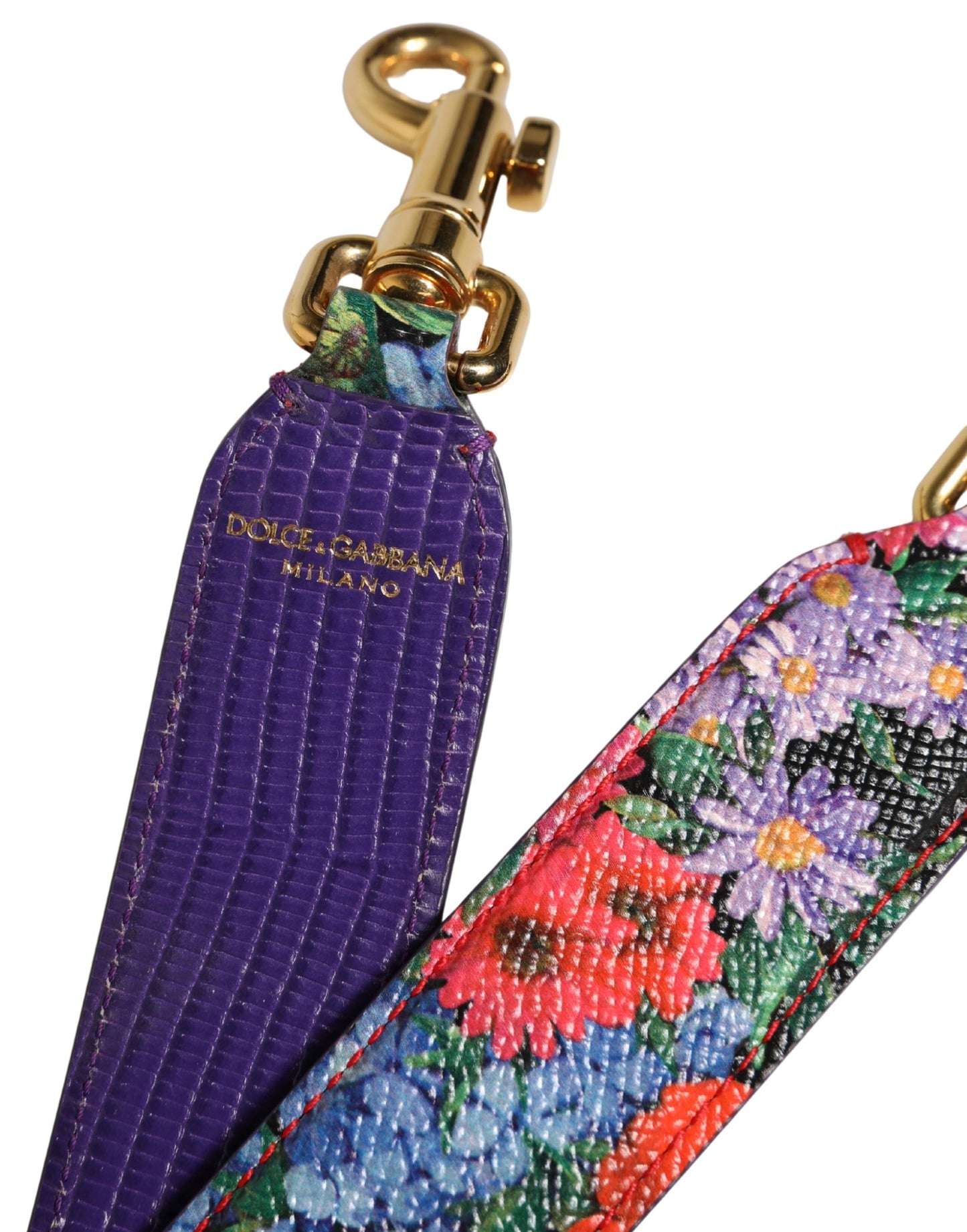 Multicolor Floral Leather Bag Accessory Shoulder Strap