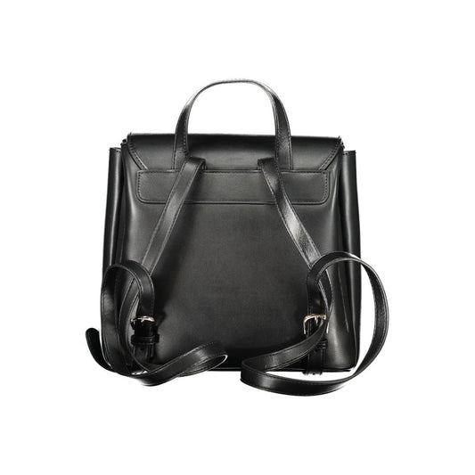 Black Polyurethane Women's Backpack