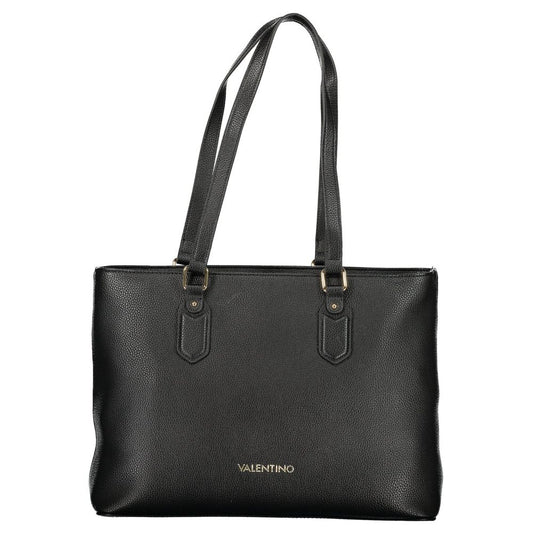 Nero Poliuretano Womens Bag with Internal Pocket and Phone Spaces