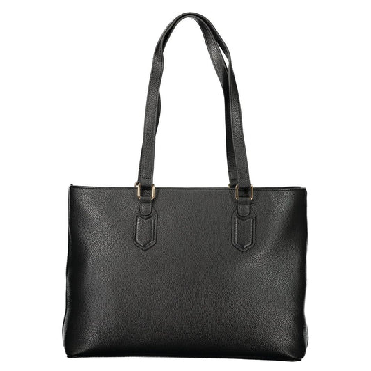 Nero Poliuretano Womens Bag with Internal Pocket and Phone Spaces