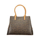 Brown Polyurethane Women's Bag With Handles