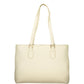Beige Polyurethane Women's Shoulder Bag with Internal Pocket