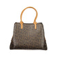 Brown Polyurethane Women's Bag With Handles
