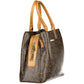 Brown Polyurethane Women's Bag With Handles