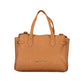Brown Polyurethane Women's Bag with Adjustable Shoulder Strap