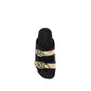 Black Calf Leather Bos Taurus Strap-On Sandals