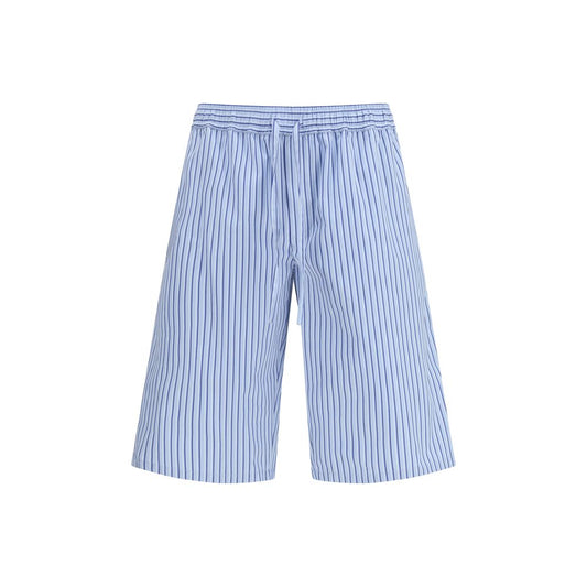Blue Cotton Bermuda Shorts