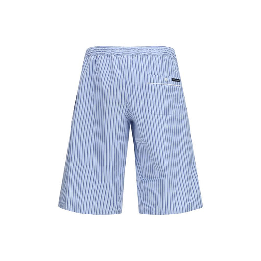 Blue Cotton Bermuda Shorts
