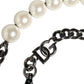 White Leather Silver Chain Bag Accessory Shoulder Strap