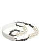 White Leather Silver Chain Bag Accessory Shoulder Strap
