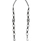 Black Leather Silver Chain Bag Accessory Shoulder Strap