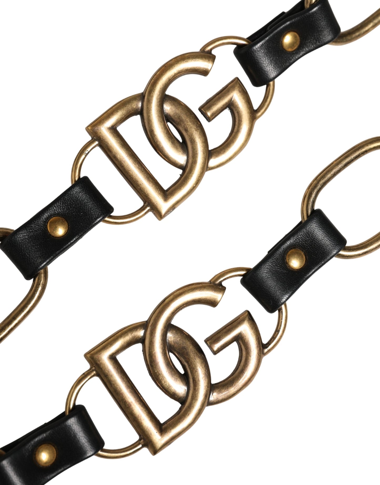 Black Leather Gold Chain Bag Accessory Shoulder Strap
