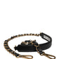 Black Leather Gold Chain Bag Accessory Shoulder Strap