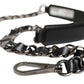 Black Leather Silver Chain Bag Accessory Shoulder Strap