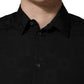 Black MARTINI Cotton Slim Dress Formal Shirt