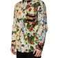 Multicolor Floral Animal Print Collared Shirt