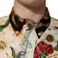 Multicolor Floral Animal Print Collared Shirt