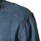 Blue Cotton Stretch Casual Denim Slim Shirt