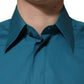 Blue SARTORIA Long Sleeve Cotton Dress Shirt