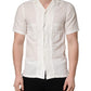 White Linen Short Sleeves Button Down Shirt