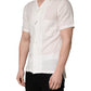 White Linen Short Sleeves Button Down Shirt