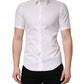 White Cotton Short Sleeves Button Down Shirt