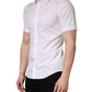 White Cotton Short Sleeves Button Down Shirt