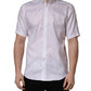 White Cotton Short Sleeves Button Down Shirt