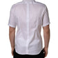White Cotton Short Sleeves Button Down Shirt