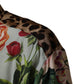 Multicolor Floral Animal Print Collared Shirt