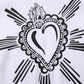 White Sacred Heart Hooded Sweatshirt Sweater