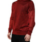 Red Long Sleeve TurtleNeck Pullover Sweater
