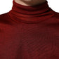 Red Long Sleeve TurtleNeck Pullover Sweater