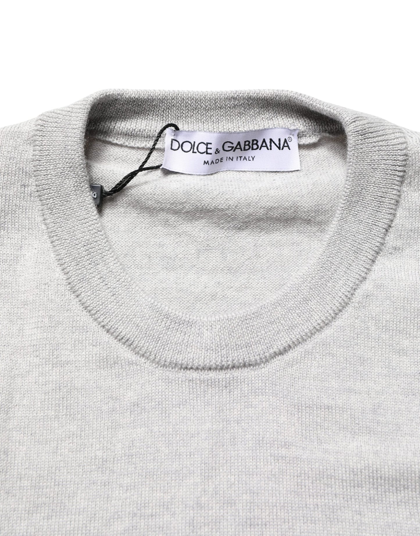 Gray Long Sleeves Crew Neck Pullover Sweater