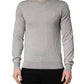 Gray Long Sleeves Crew Neck Pullover Sweater