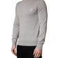 Gray Long Sleeves Crew Neck Pullover Sweater